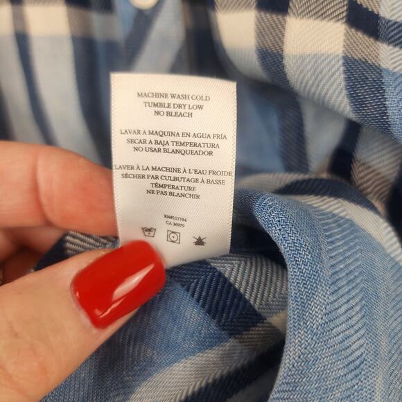 Rails Hunter Shirt Size S Lapis White Black Chambray Button Up lumberjack cabin - Picture 7 of 9